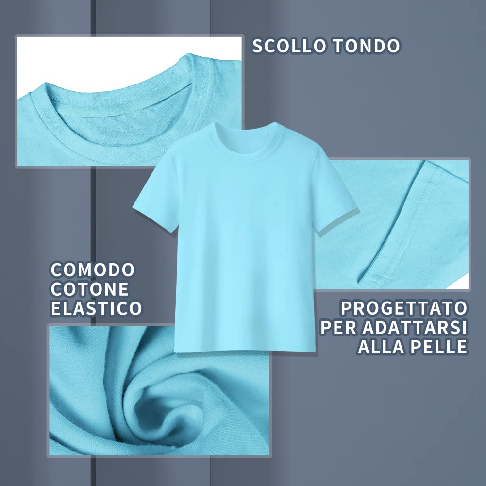 JULGIRL T-Shirt Maglietta a Naniche Corte in Cotone per Ragazze Maglietta per Mambini Morbida Tee Scollo Rotondo