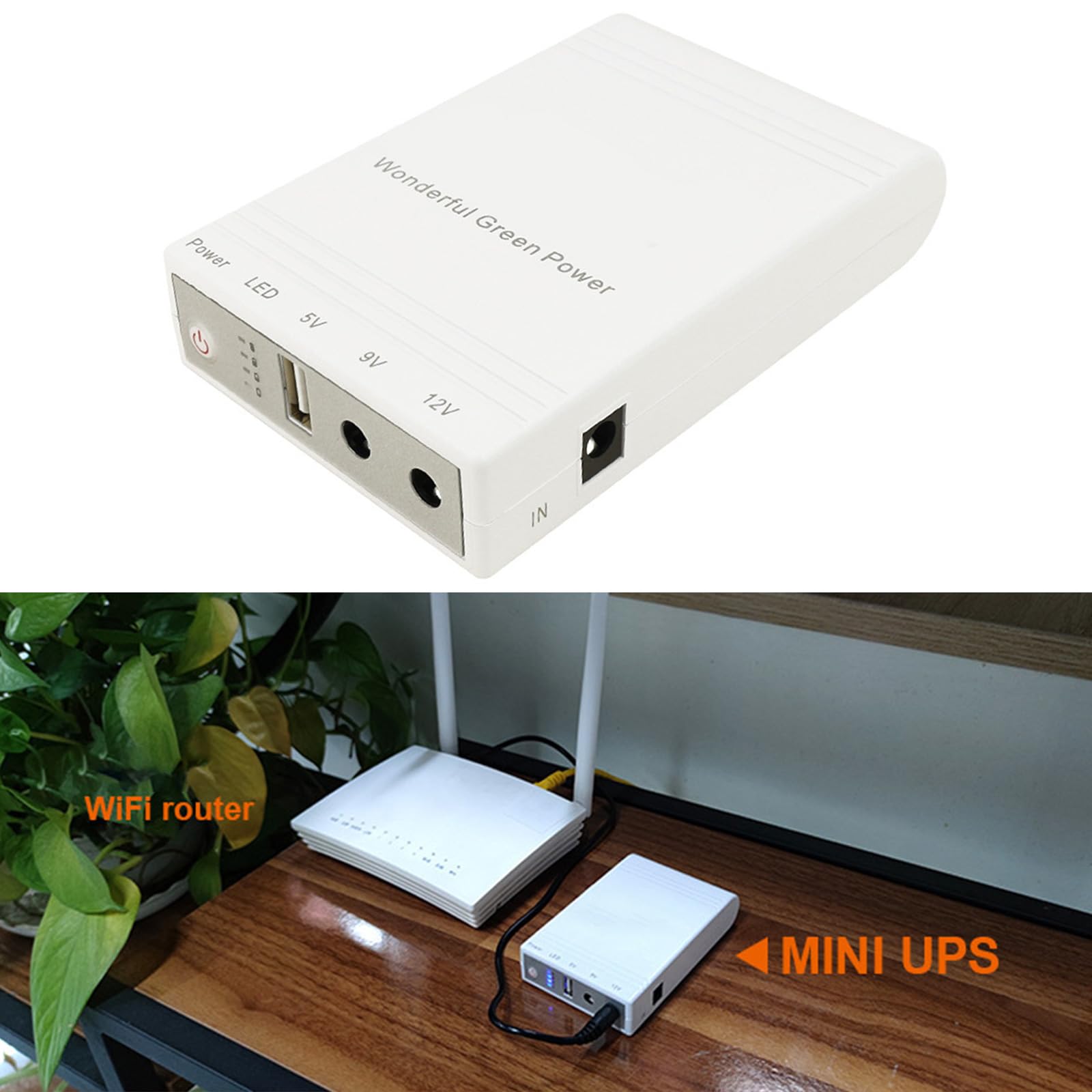 24W 5V 9V 12V Gruppo di continuità Adattatore di Alimentazione di Backup 10400mAh Gruppo di continuità per WiFi Router Modem Backup Power