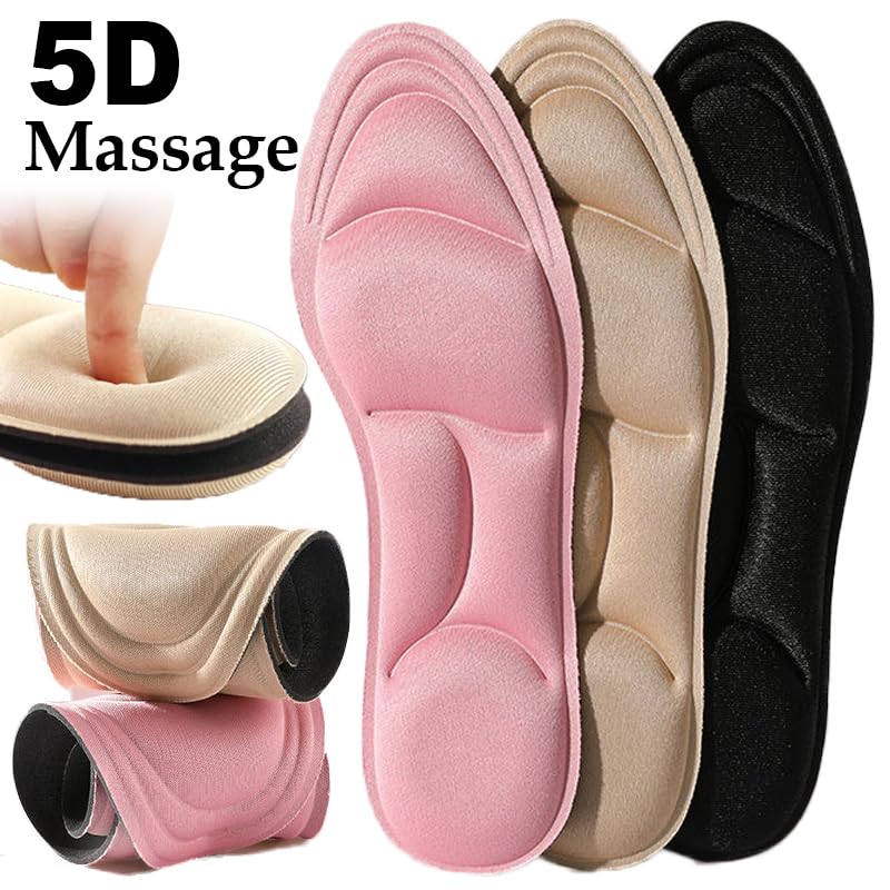 3 pares de plantillas 5D de espuma viscoelástica con soporte alto miniatura 5