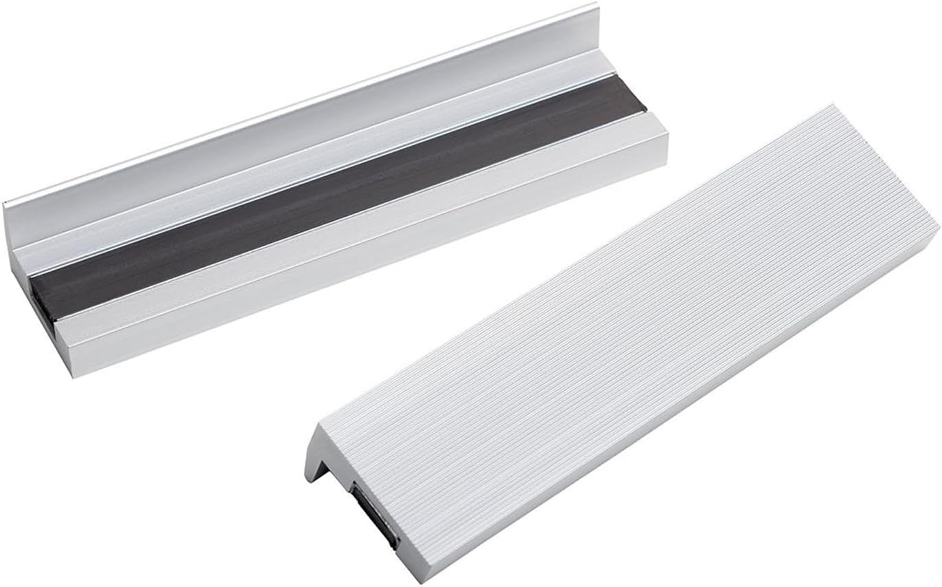 Yost Vises MA-345 Universal 4-1/2" Magnetic Aluminium Vise Jaw Caps Smooth Serrated Vise Jaw Cover Jaw Cover fits 4-1/2" Inch Vise Easily Attach with Magnet Strip - No Bolts Needed (1 Pair)