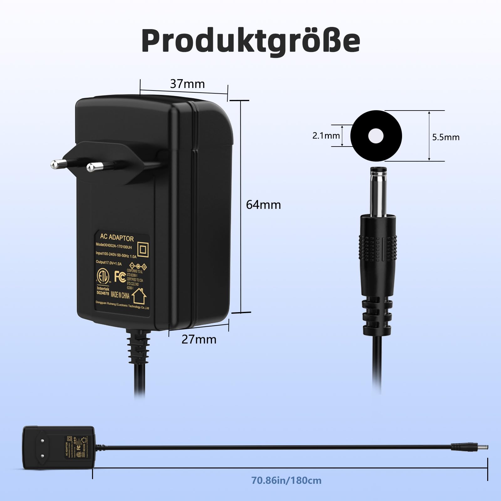 17 V 1 A zasilacz adapter ładowarka do Bose SoundLink Bluetooth Speaker I, II, III (5,5 x 2,1 mm)