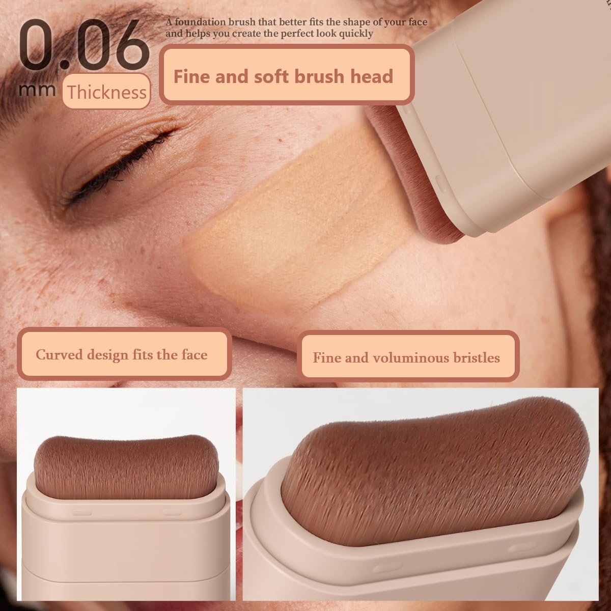 KARLOR Foundation Stick with Brush - Light Concealer Pen, Liquid Foundation Cream for Mixed Complexion (03 Natural Beige) - Image 3