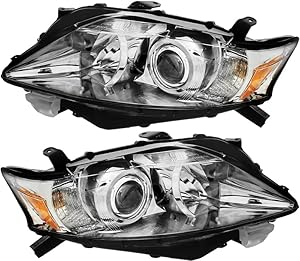 Gold Shrine For Lexus RX350 Headlights Lamps Set 2010 2011 2012 Canada Built Halogen Driver and Passenger Side