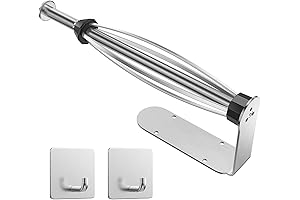 Multifunctional Under Cabinet Paper Towel Holder with Robe Hooks