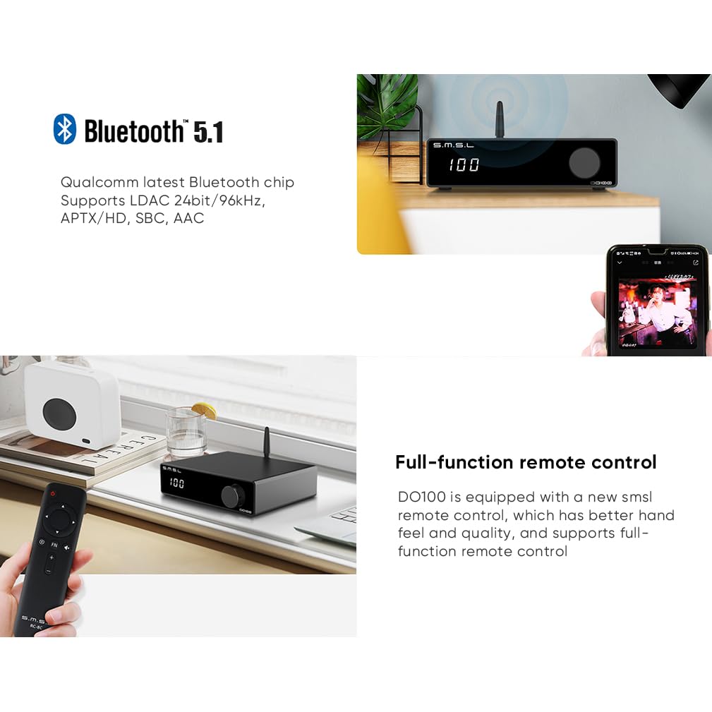 Amazon.co.jp: SMSL DO100 USB DAC ES9038Q2Mx2 OPA1612x4 Bluetooth5 