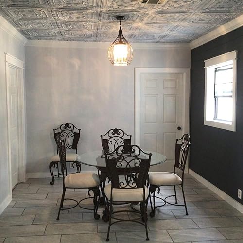 Miniatura 10 de From Plain To Beautiful In Hours - Modelo 223 La Scala - Mosaicos de PVC de 2 x 2 pies (cubre 4 pies cuadrados) para el techo, color oro antiguo