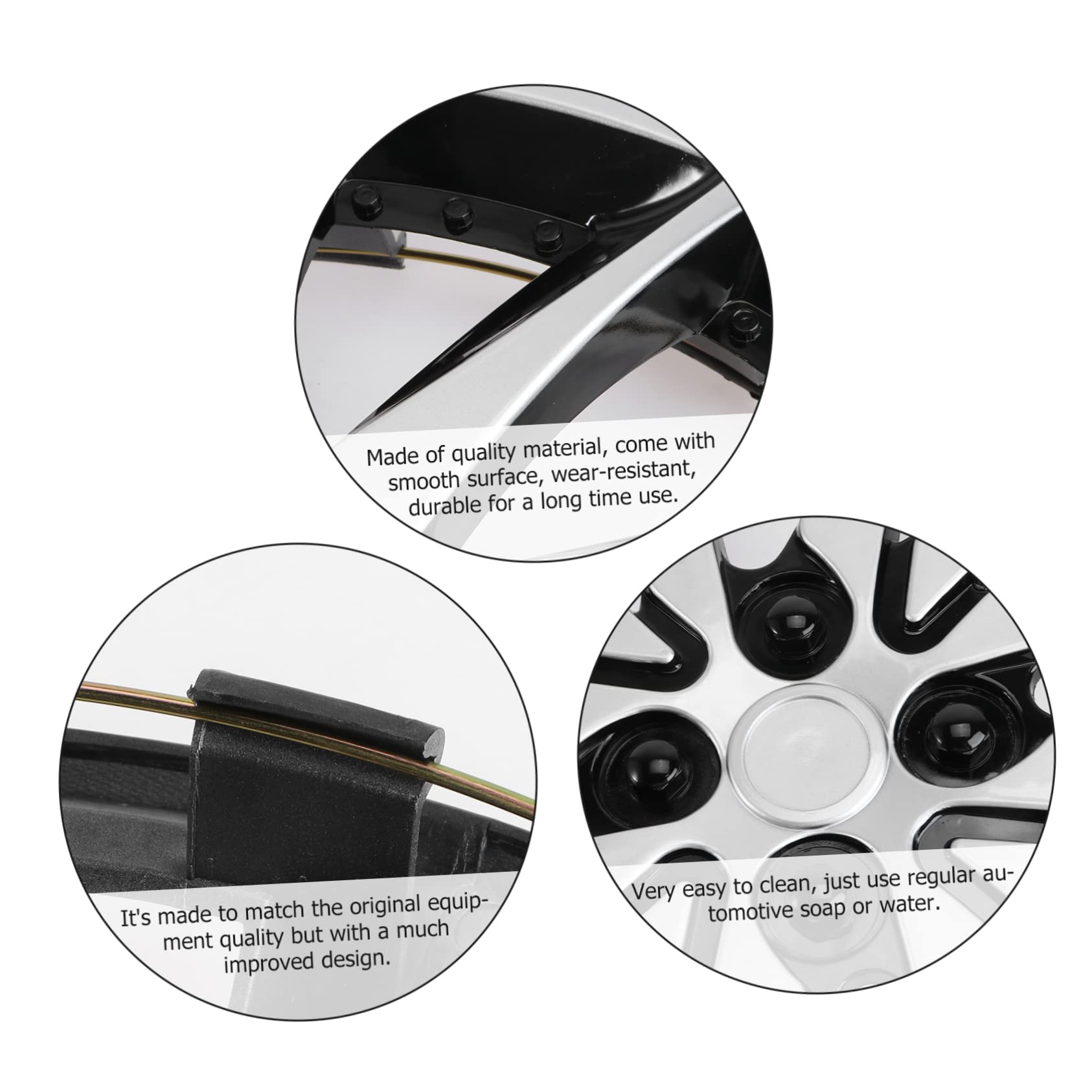Copricerchio Da 14 Pollici Argento Nero Accessorio Per Cerchione Automatico Mozzo Custodia Ripristino Equipaggiamento Originale