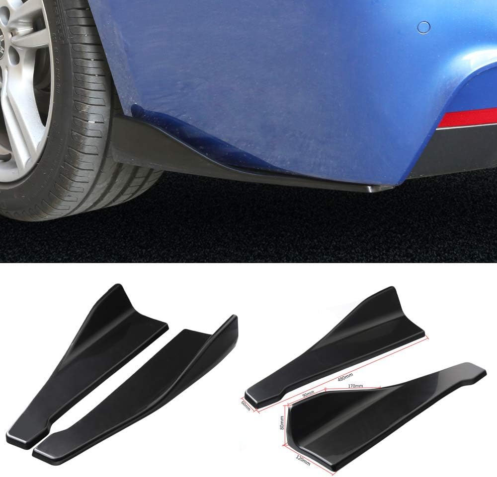 Aishun DtouchRear Bumper Lip Lower Corner Valance Covers Splitter Spoilers (6048#Black)