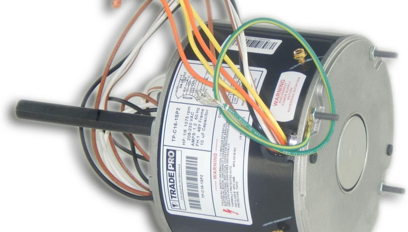 Condenser Motor 1 Speed, 1075 RPM, 230 Volt, 1/6 Horsepower