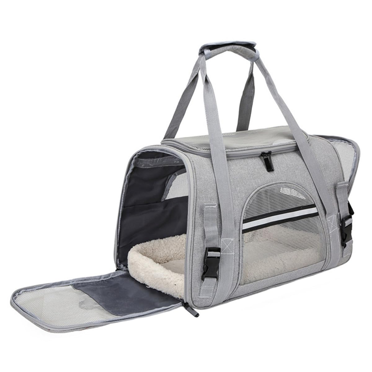Sac de transport pour chiots en filet avec fermeture éclair anti-fuite