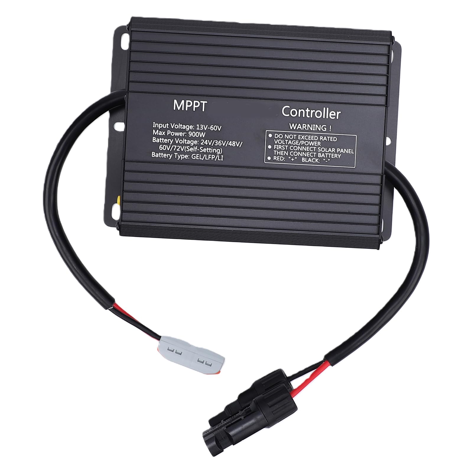 SEAFRONT Controlador de Carga Solar MPPT, Controlador de Cargador Solar 60A con Amplio Rango de Voltaje MPPT, 900W para Sistemas Solares RV Almacenamiento de Batería en el Hogar, Soporta 24V 36V 48V
