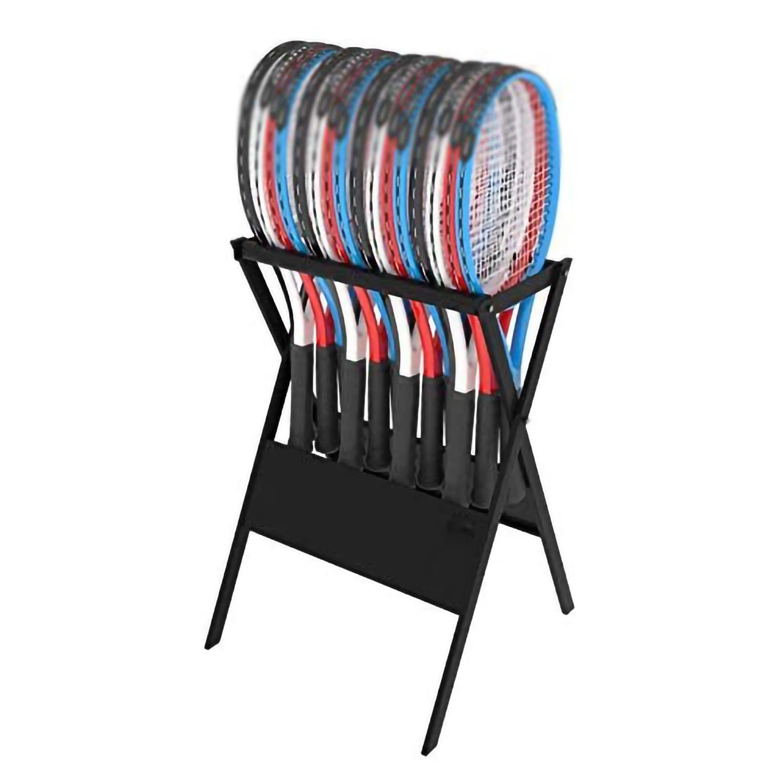 Espositore per Racchetta da Badminton Pieghevole da Terra in Metallo Espositore per Articoli Sportivi 20x16x25,6 Pollici