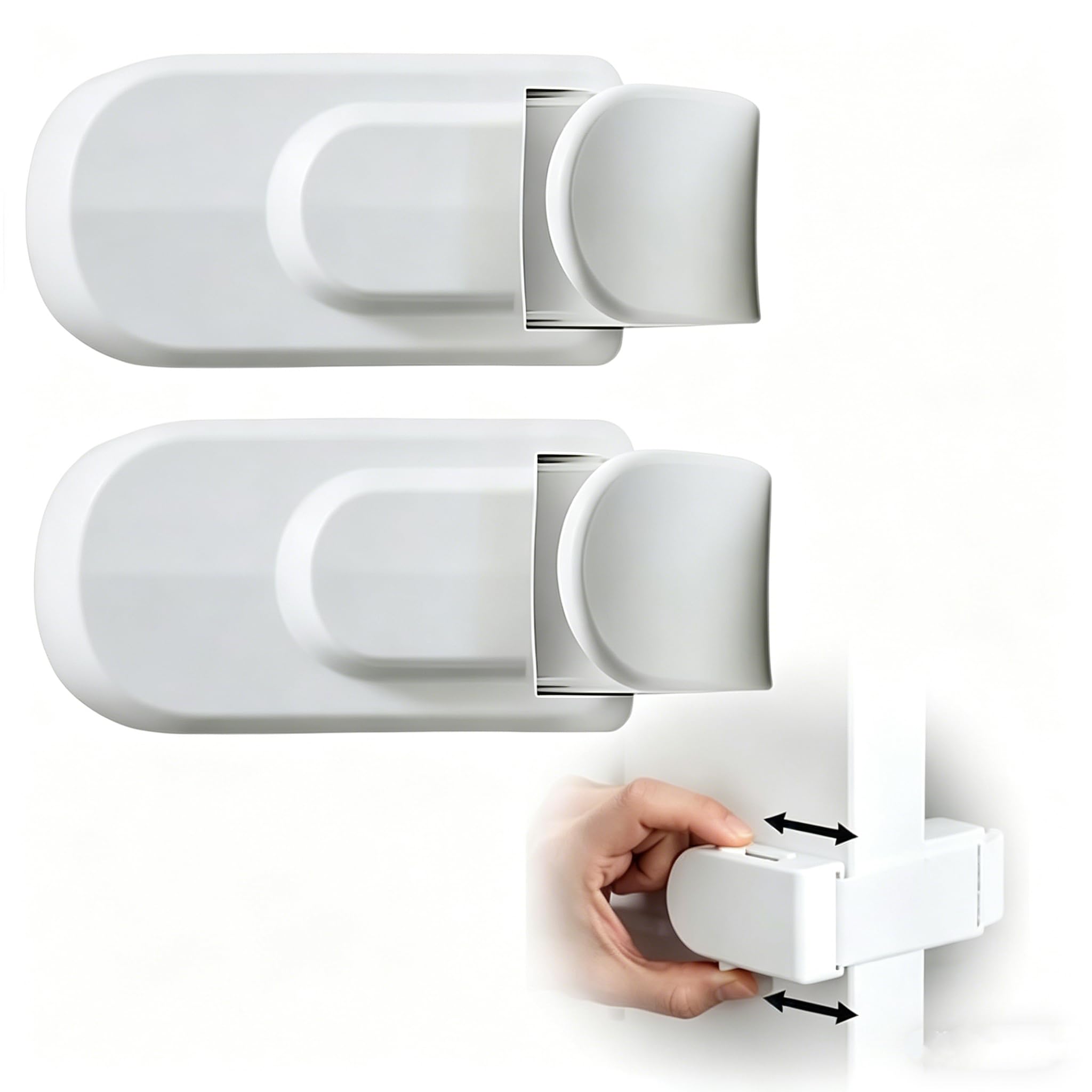 Snap On Door Safety Lock, Door Locks Without Drilling for Children, Child Proof Door Handle Lock, Simple Install Safety Locks for Toddlers, Damage-Free Security for Child, Cats & Dogs (2 pcs)