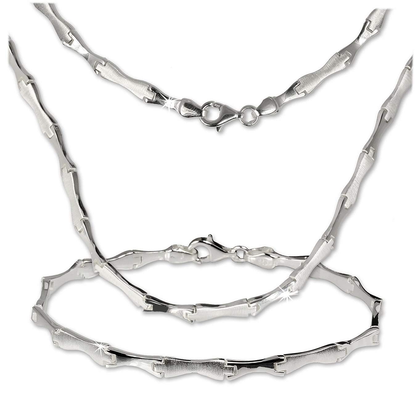 SilberDream Collier & Armband matt Style Silber Schmuck Set für Damen SDS405 Silber Schmuckset