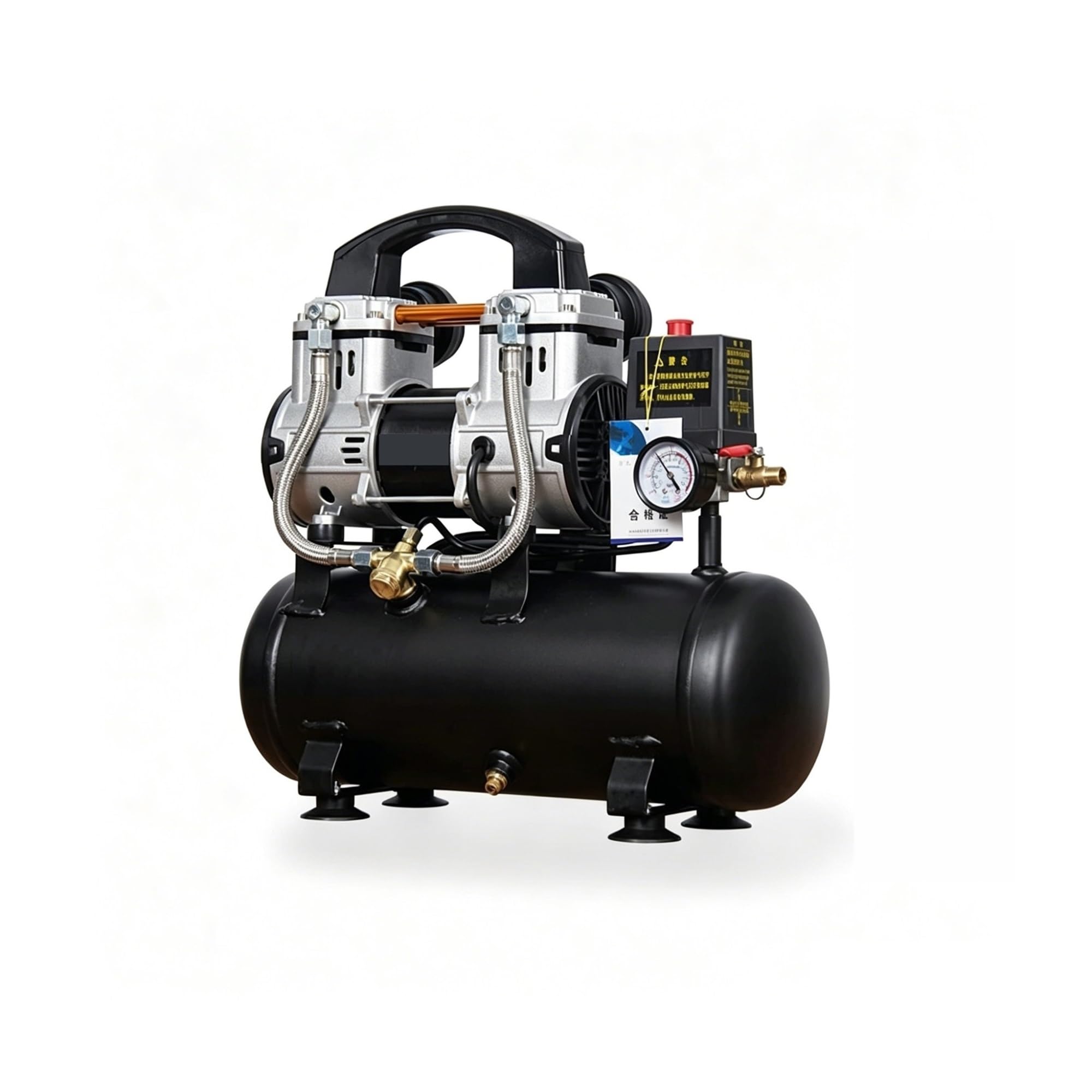 Silent Air Compressor Silent Air Pump for Compressor Small Oil-Free Industrial Grade 220V Portable(Copper 550w-8L)