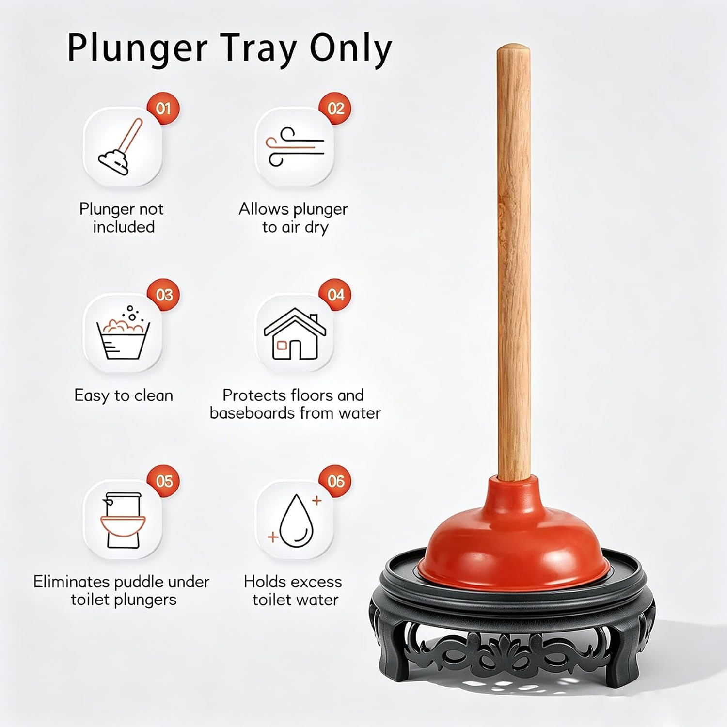 Plunger Tray Plunger Cover Retro Style Plunger Holder Only