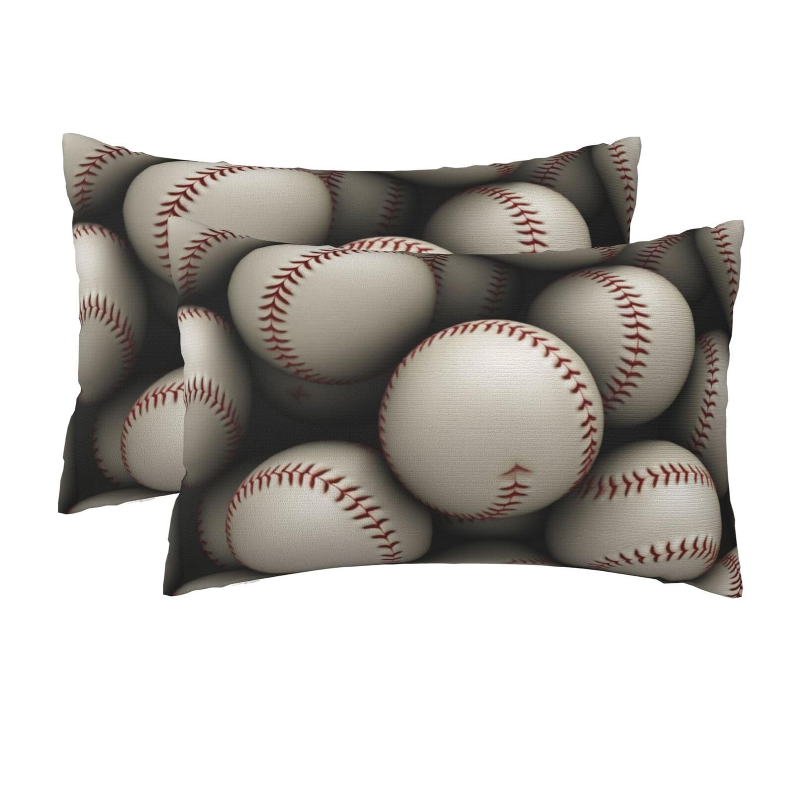 2 Pack Queen Size Pillow Cases for Hair and Skin Soft Breathable Pillow Case Covers with Hidden Zipper Baseball Pillowcase 20x30 Inches Pillow Cover for Sleeping Gift