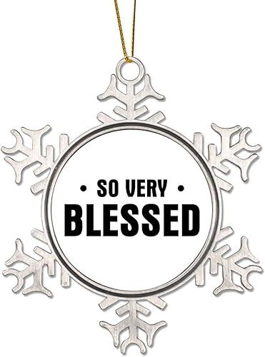 Miniatura 7 de Decoraciones de Navidad de peltre con frase en inglés "Say Yes to New Adventures", adorno de Navidad de copo de nieve de metal para colgante de