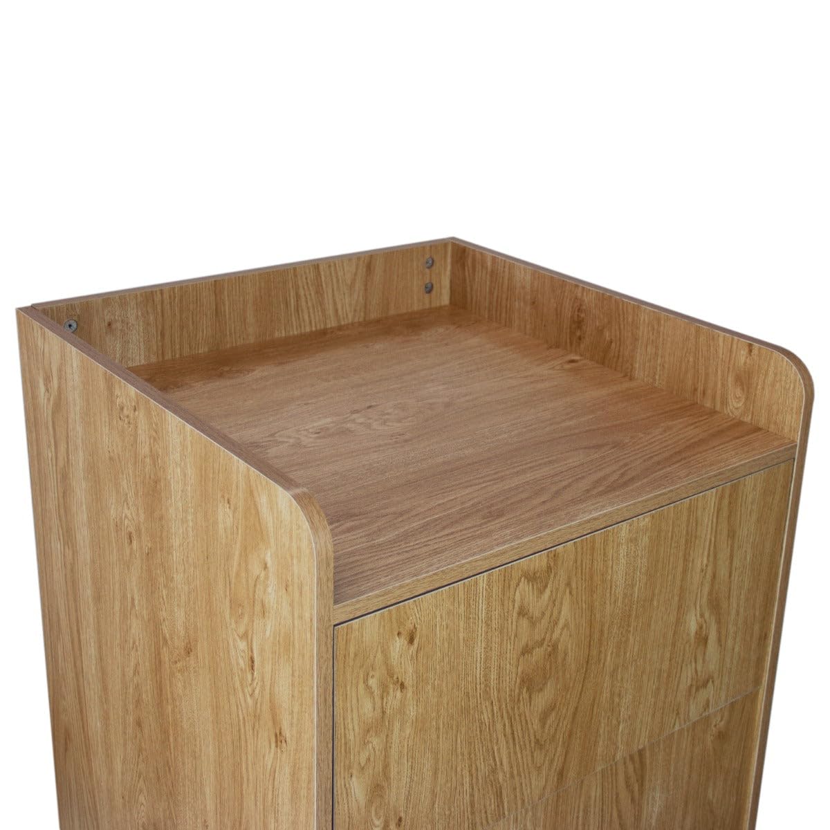 Contenitore Pattumiera Svuota Vassoi in Legno Commerciale Capacità 100L Pattumiera Mensa Commerciale Porta Cestino Fast Food Sportello Basculante con Cestino 100 L Incluso - Legno Chiaro
