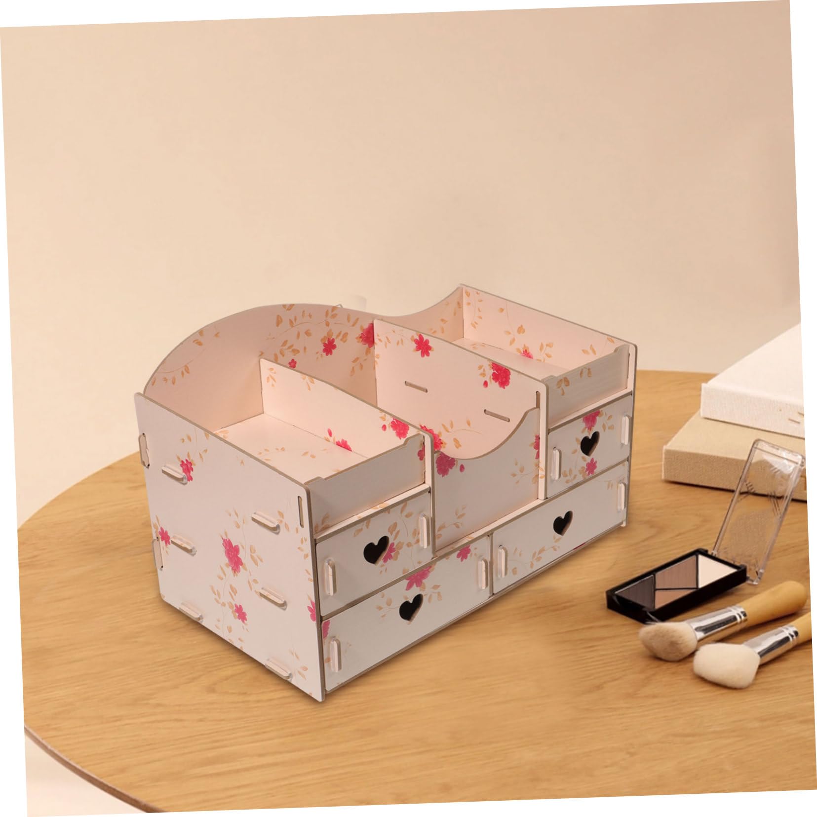 Boîte de Rangement pour Maquillage à Tiroirs Multicouches Rose