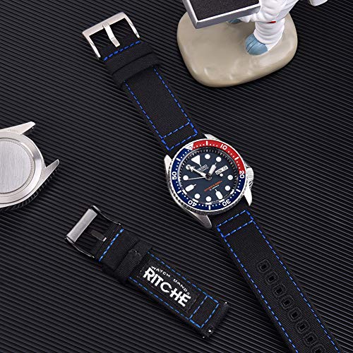 Image of Ritche Christmas Gift Canvas Vintage Quick Release Watch Band 18mm 20mm 22mm 24mm Replacement Watch Straps for Men Women, White Elephant Gifts, Stocking Stuffers for Men, Father's Day gifts