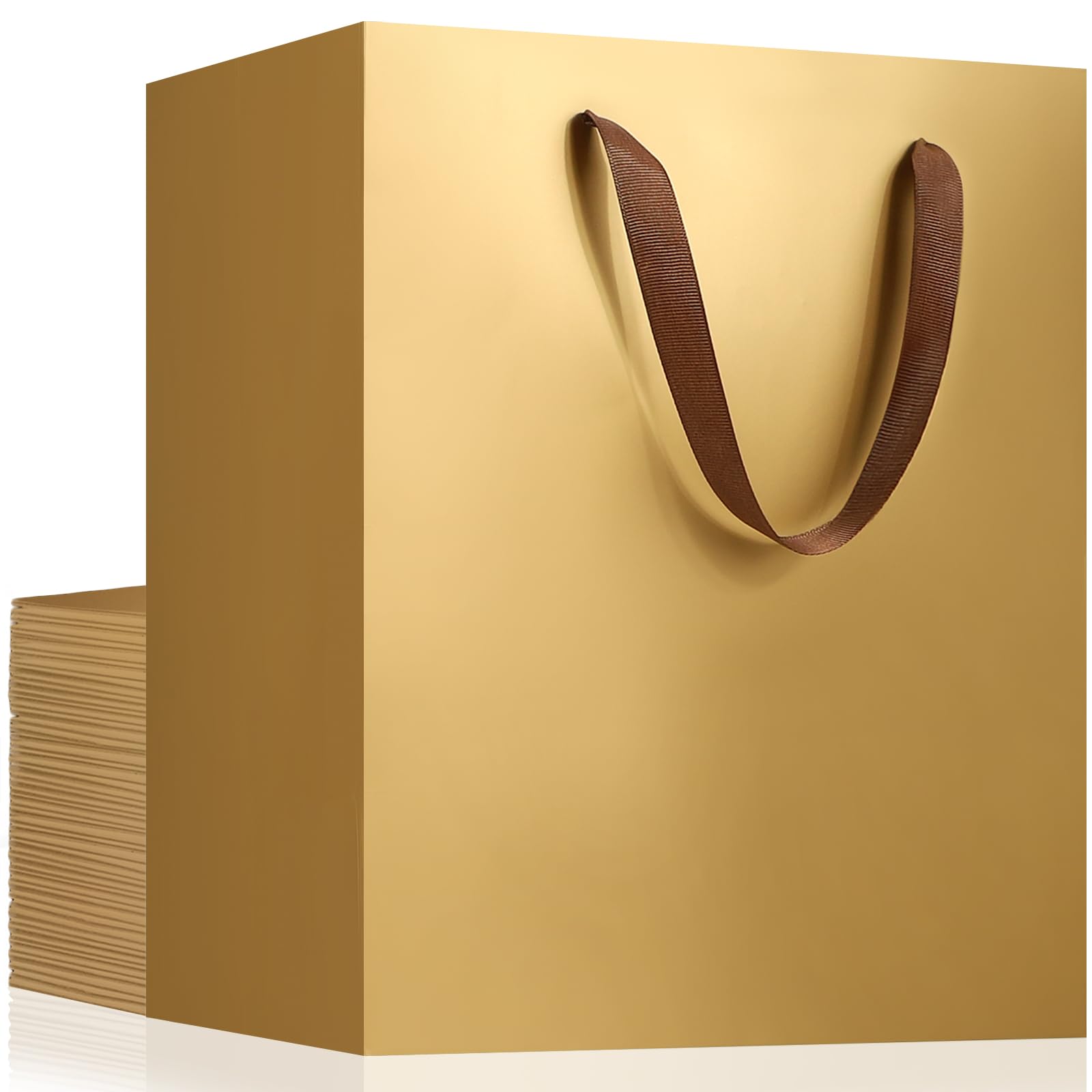 EUSOAR Gold Paper Gift Bags with Handles, 25pcs 9.8