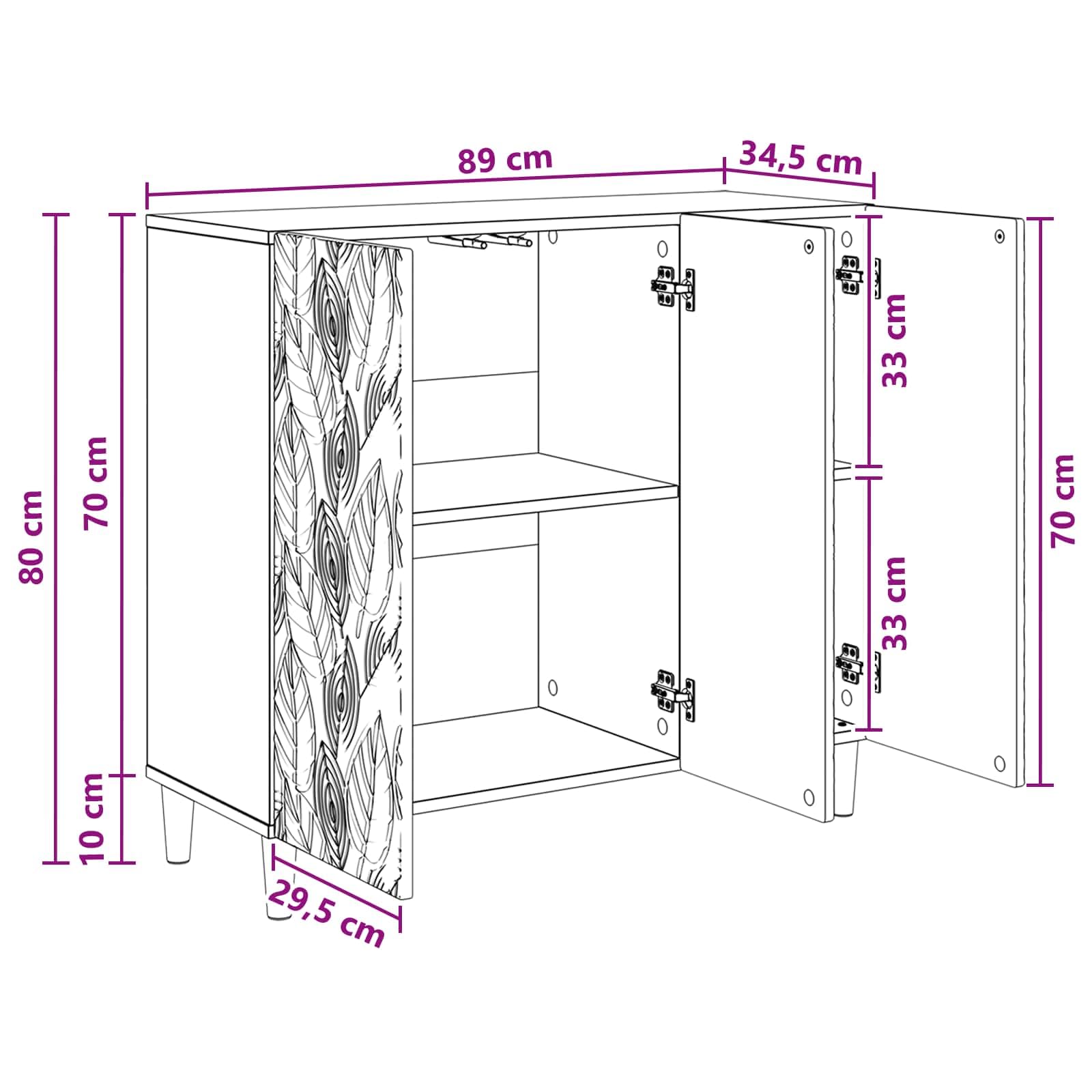 vidaXL Bufet Dąb artisan 89 x 34,5 x 80 cm Drewno inżynieryjne
