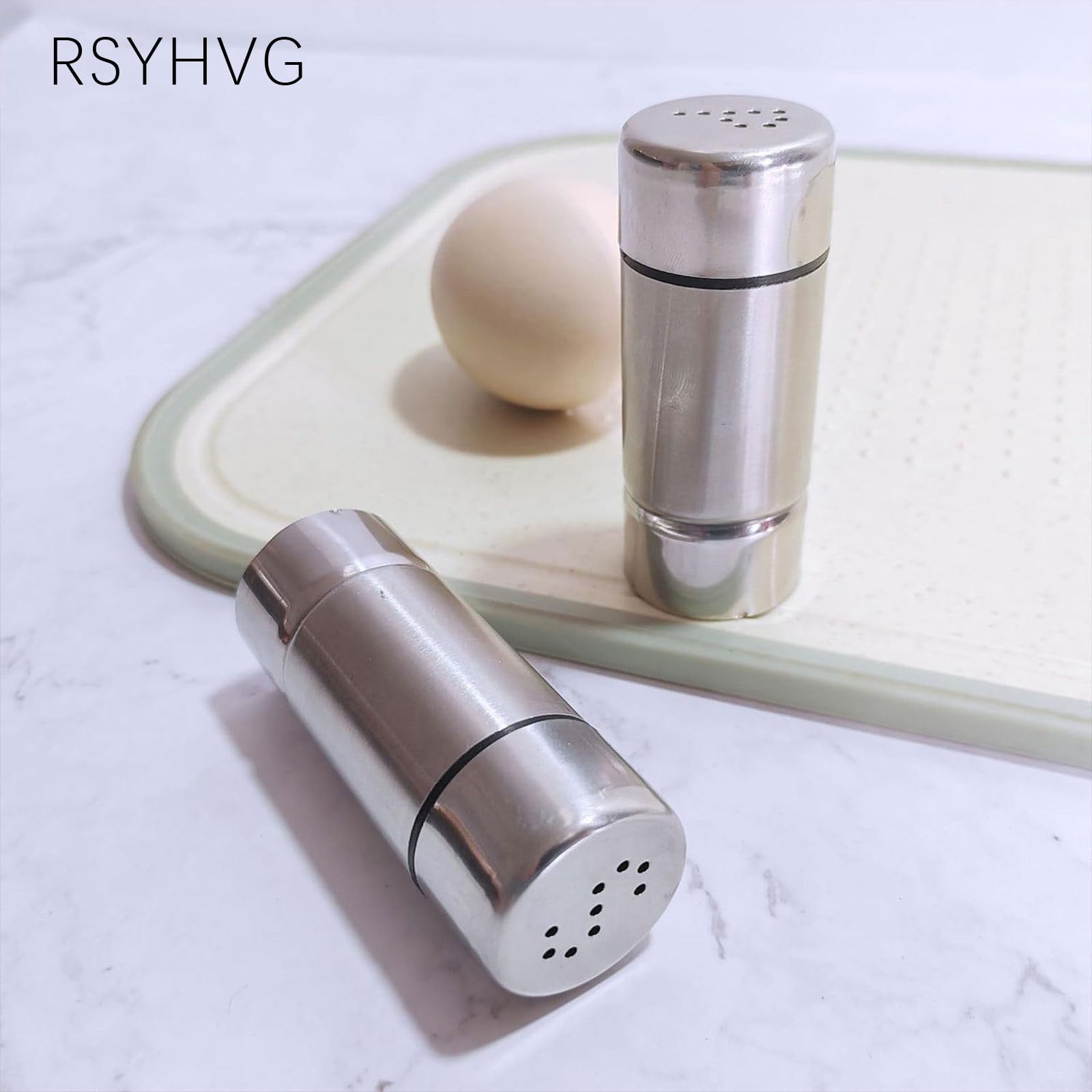 RSYHVG alt and Pepper Shaker, 2Pcs Stainless Steel Salt and Pepper Pots Sets for Home Kitchen BBQ Restaurant Camping - Image 4