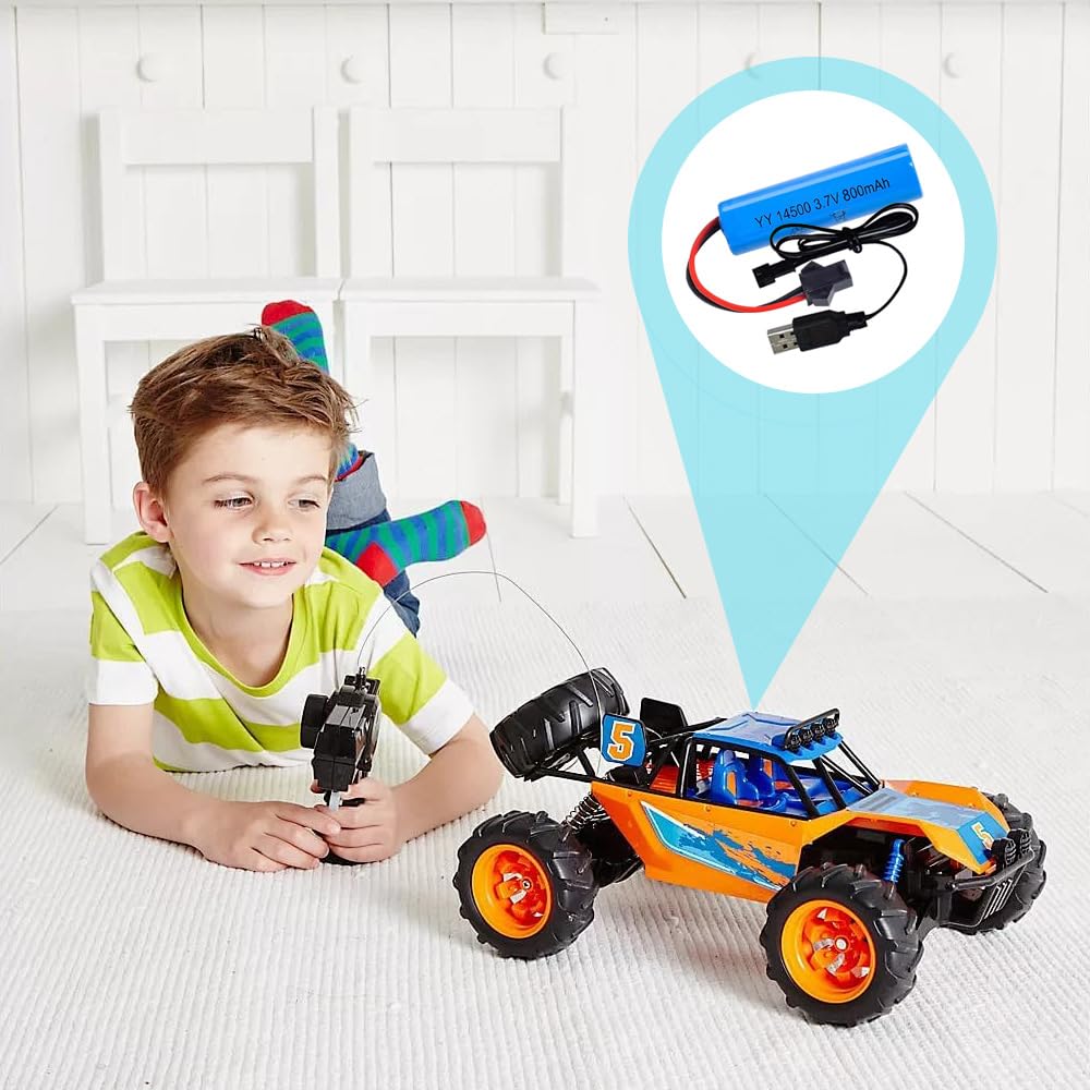 Akumulator litowo-jonowy 3,7 V 800 mAh, 6 sztuk akumulatorów litowych Lon ze złączami SM-2P i ładowarką USB, 14500 RC akumulatory do samochodów RC, czołgów, wózków spacerowych, łodzi