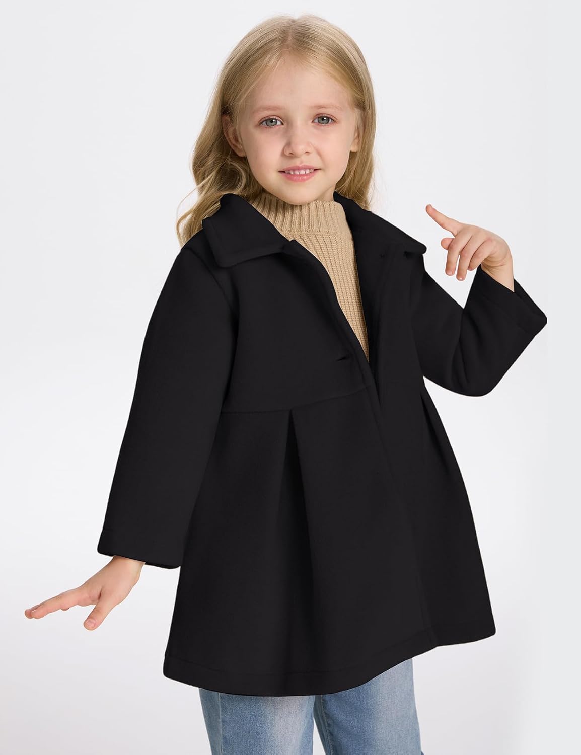 Yimoon Toddler Girls Dress Coat Wool Peacoat Long Fall Winter Jacket - Image 2