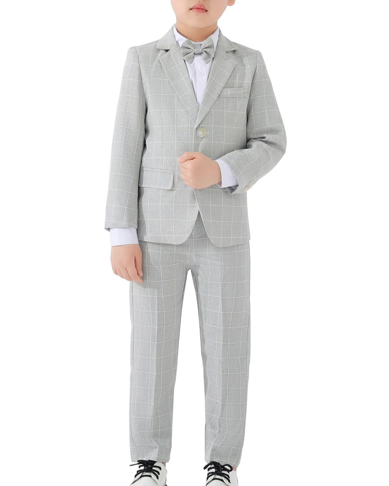 3/4 Piezas Conjunto de Traje para Niños Gentleman Ceremonia Conjunto de Blazer y Pantalón,Camisa, Pajarita, Traje de Boda