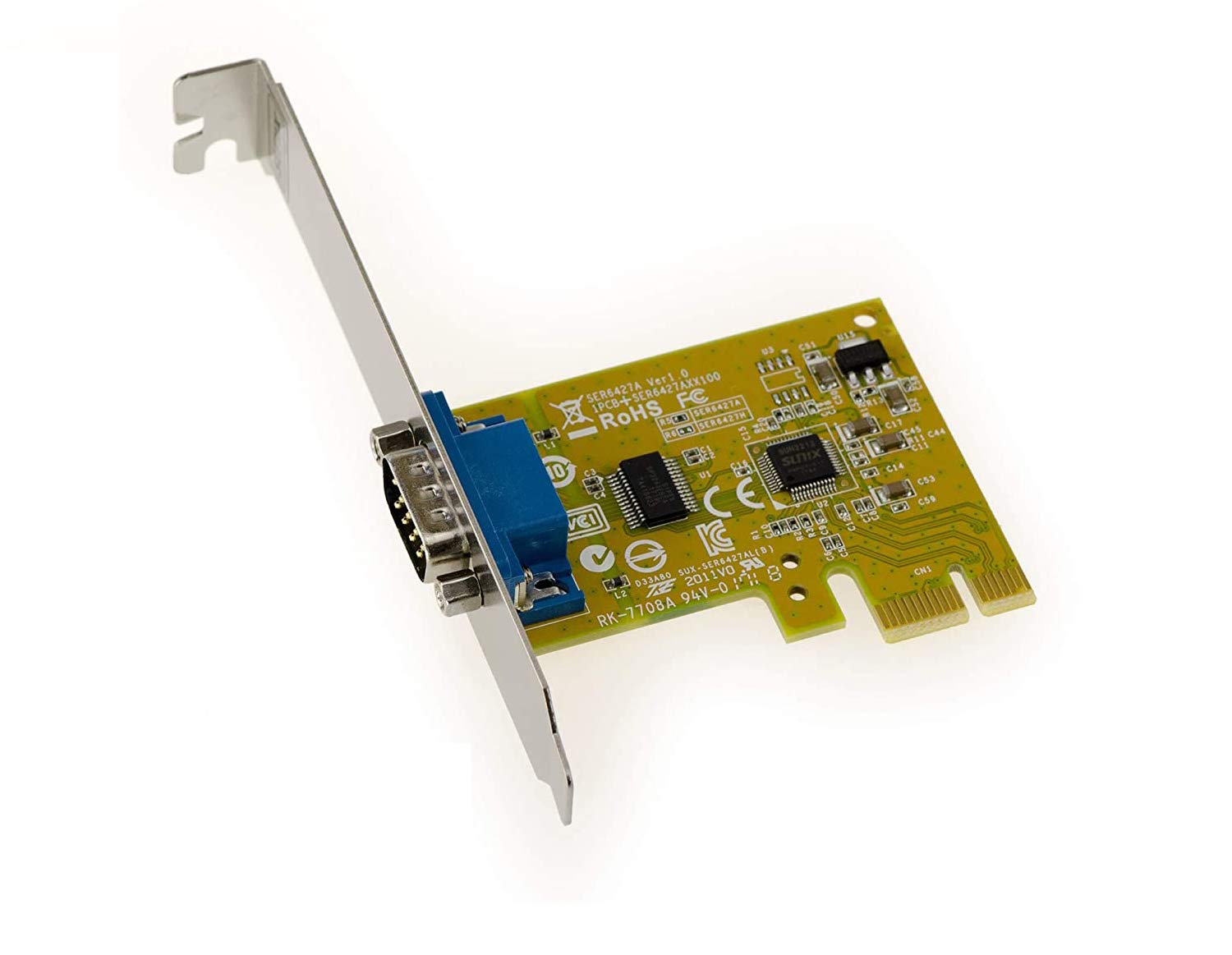KALEA-INFORMATIQUE PCI Express PCIe RS232 Serial 1 COM port RS-232 DB9 controller card with SUNIX SUN2212 (SER6427A) chipset, industrial range