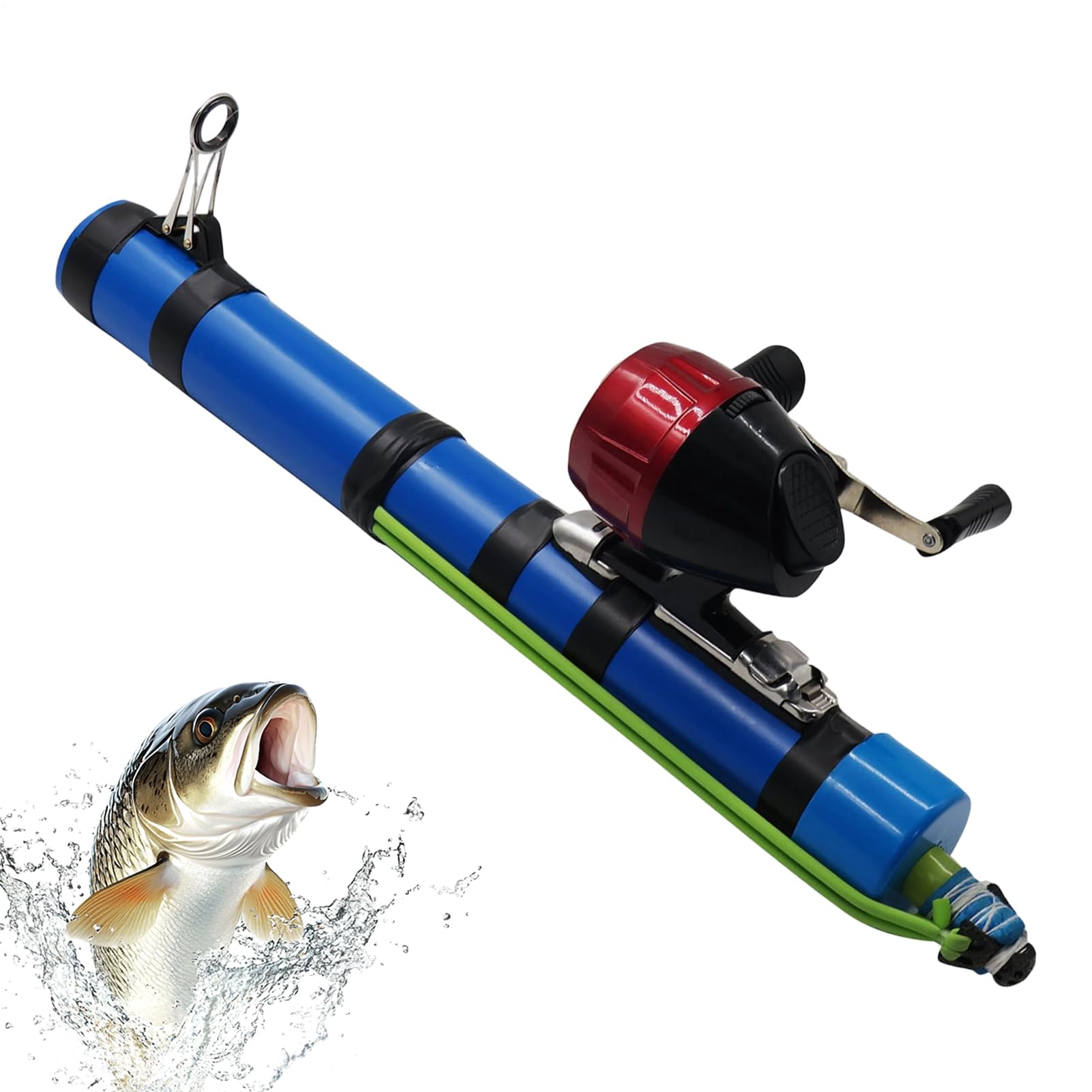 Combo de caña de pescar y carrete, herramienta de pesca multifuncional, caña de catapulta de pesca para viajes, para lubina, trucha, agua salada, agua dulce, orilla, río, arroyo, estanque, lago