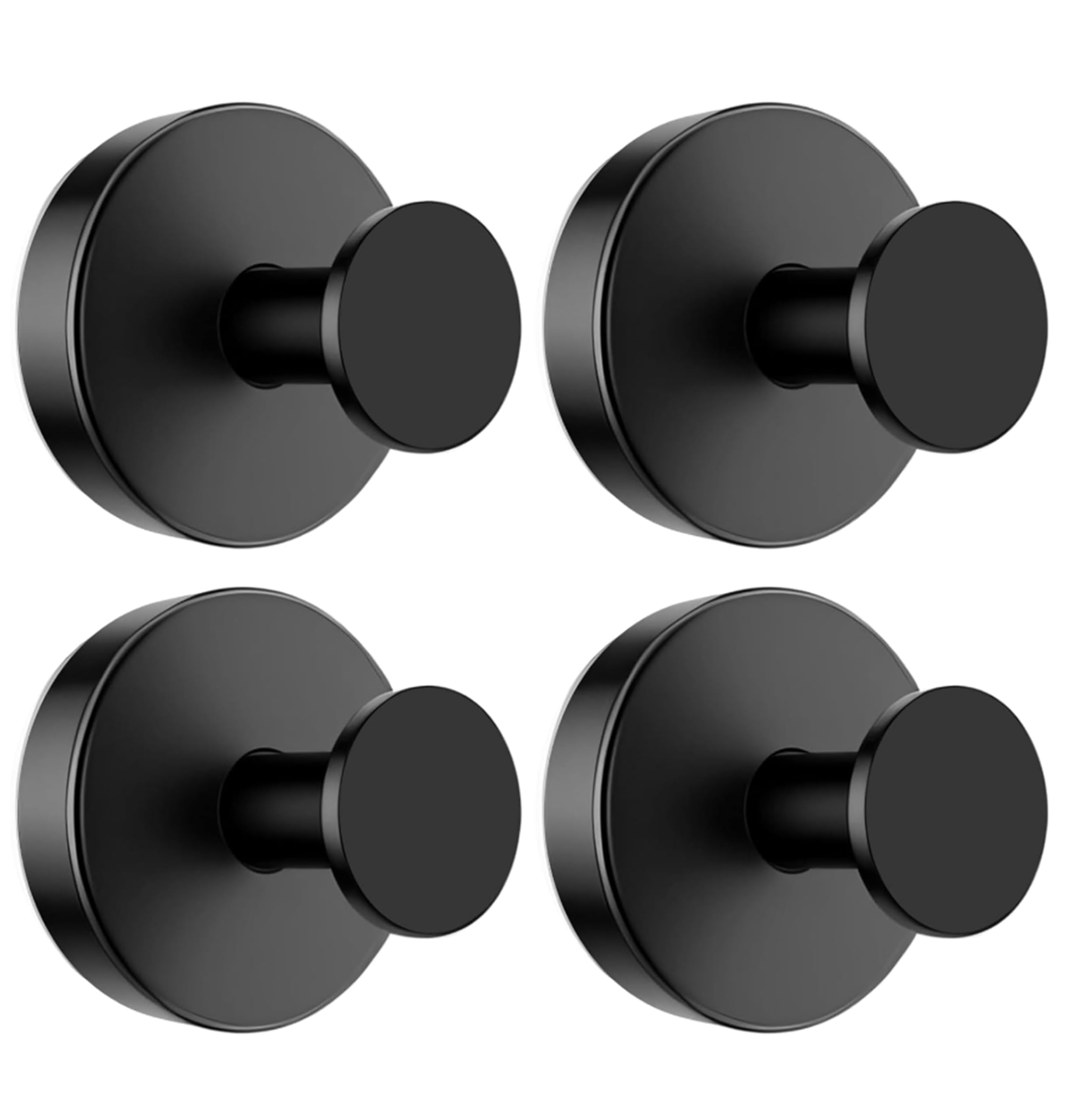 MURRI&MURRDI Suction Cup Hooks for Shower, Removable Towel Hooks for Bathroom Window Glass Door Wall, Bath Robe Looafh Wreath Hook for Hanging, 4 Pack, Black