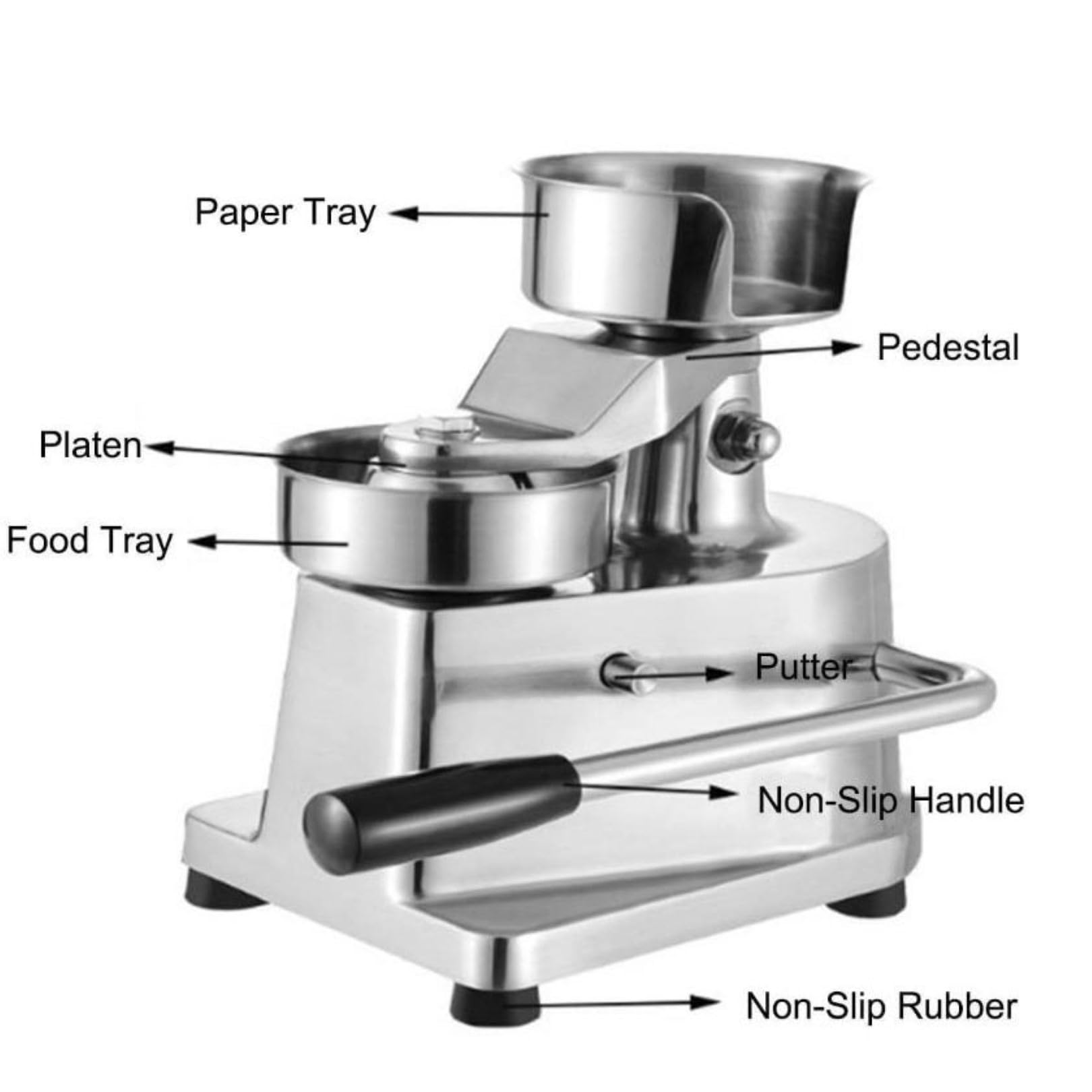 Robuster manueller Burger-Patty-Maker aus Edelstahl für gefüllte Burger, 12,7 cm, für Zuhause, Restaurant, Lebensmittelwagen
