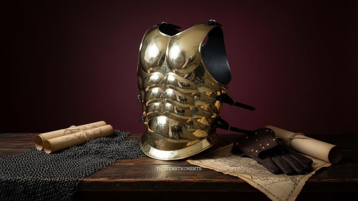 THOR INSTRUMENTS Rzymska zbroja mięśniowa mosiężna kurtka wykończeniowa kolekcja replika kostium rustykalny vintage wystrój domu prezenty