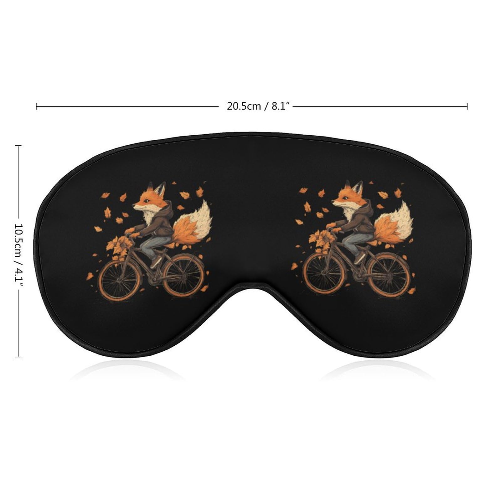 Fall Fox Bicycle Sleep Mask Eye Shade Cover Adjustable Strap for Travel Lunch Break Women Men