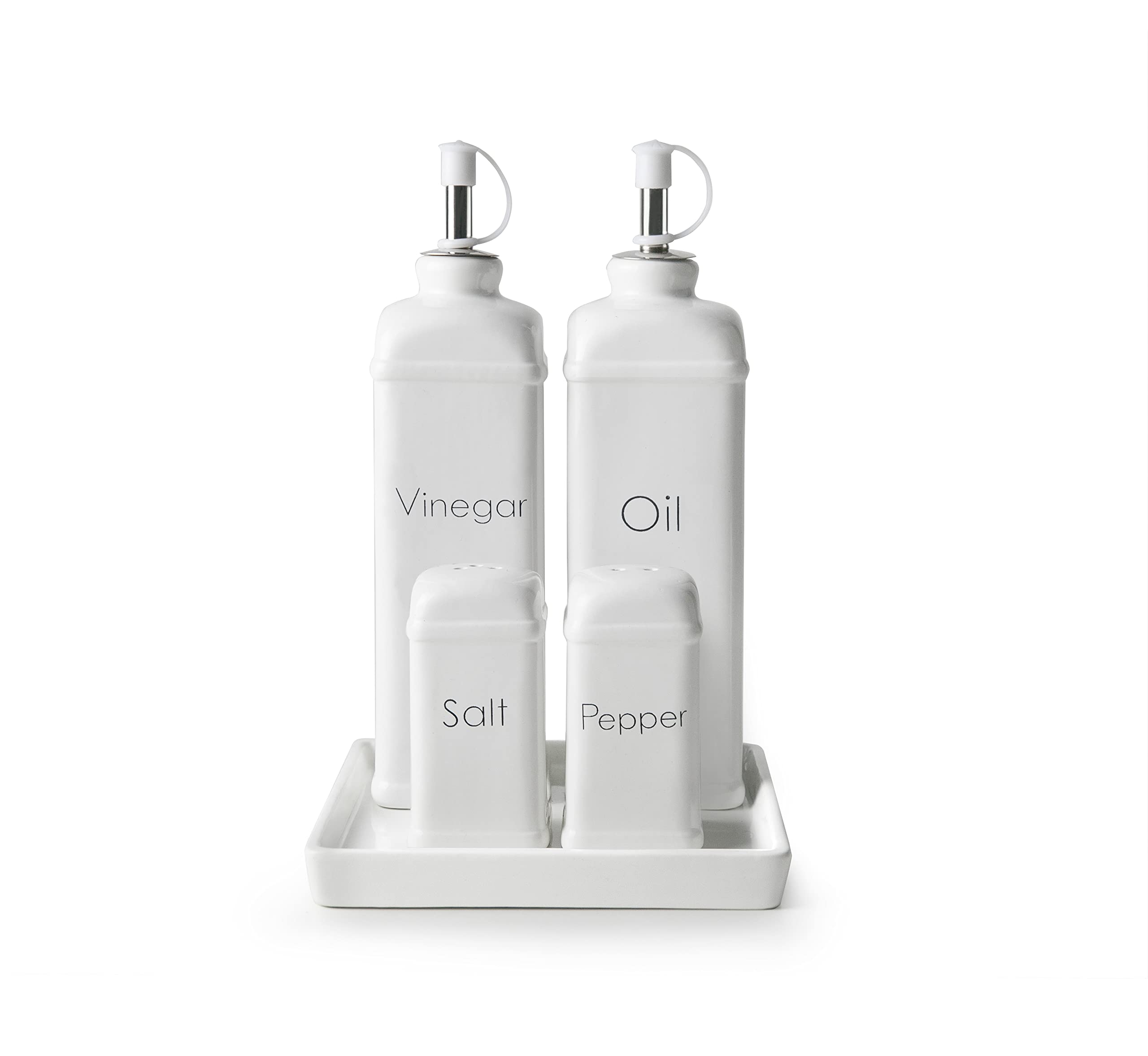 IBILI - 715310 - Vintage Oil & Vinegar Cruet + Salt & Pepper Shaker Set