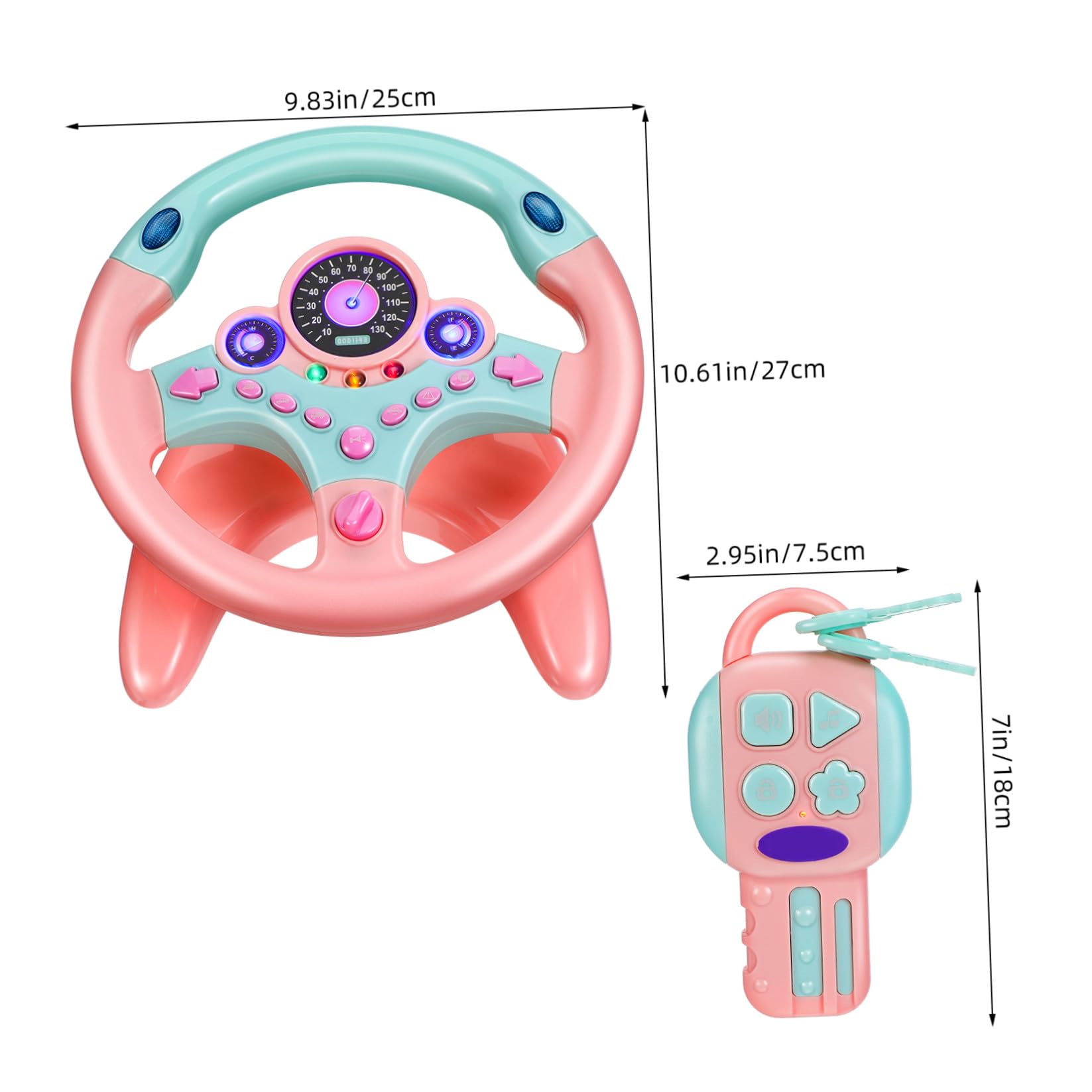 Hohopeti Giocattolo Montessori in Plastica Leggero Design Realistico, Simulatore di Guida Interattivo per Bambini e Toddler, per Gioco Educativo e Sviluppo Motorio