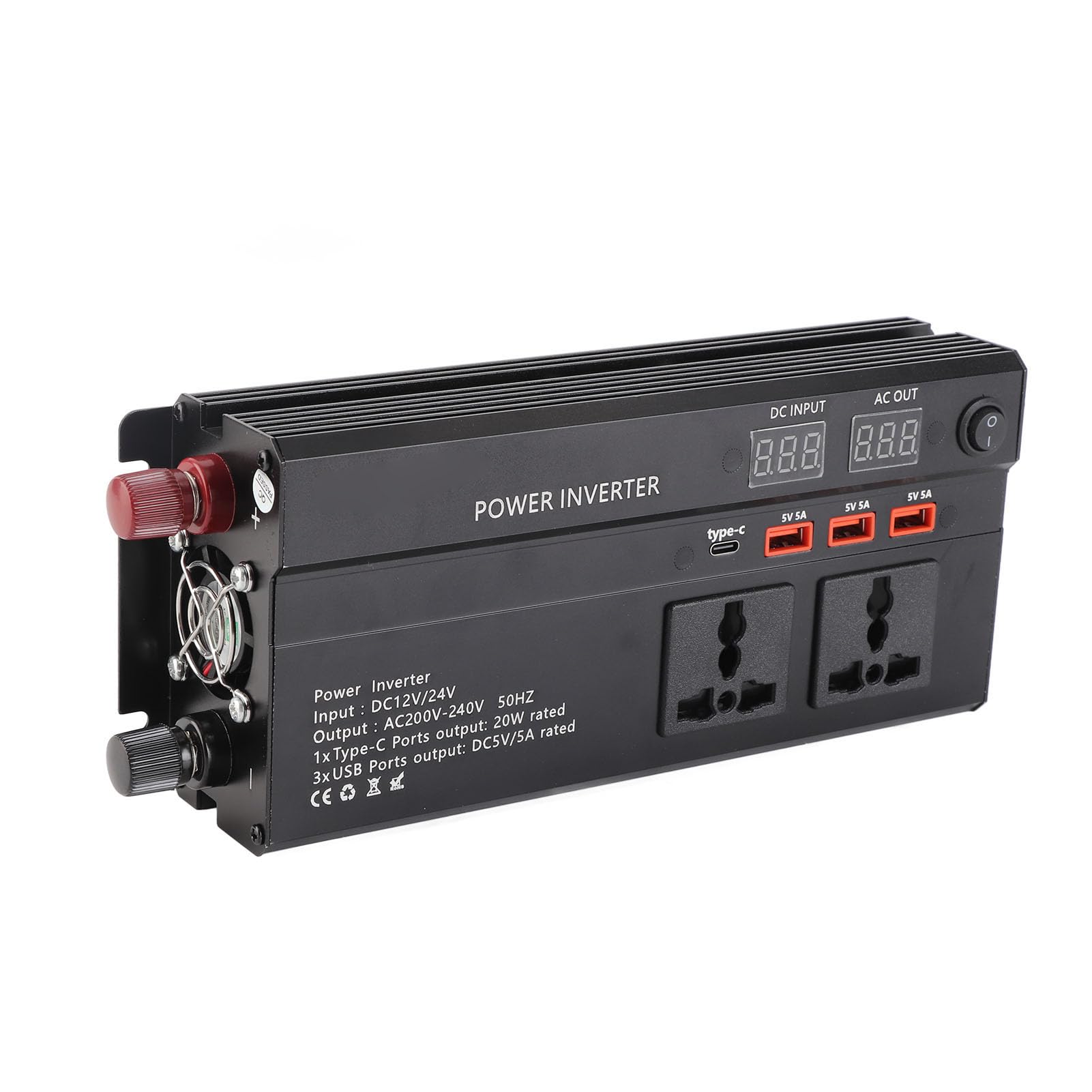 4000W DC 12/24V a AC 220V LCD Pantniptor Car Modificado de Onda Sineño Converter