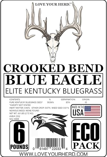 Miniatura 2 de Crooked Bend Blue Eagle Kentucky - Semilla de egrass, paquete ecológico de 6 libras, sin revestimiento y sin relleno, crece completo, hermoso y
