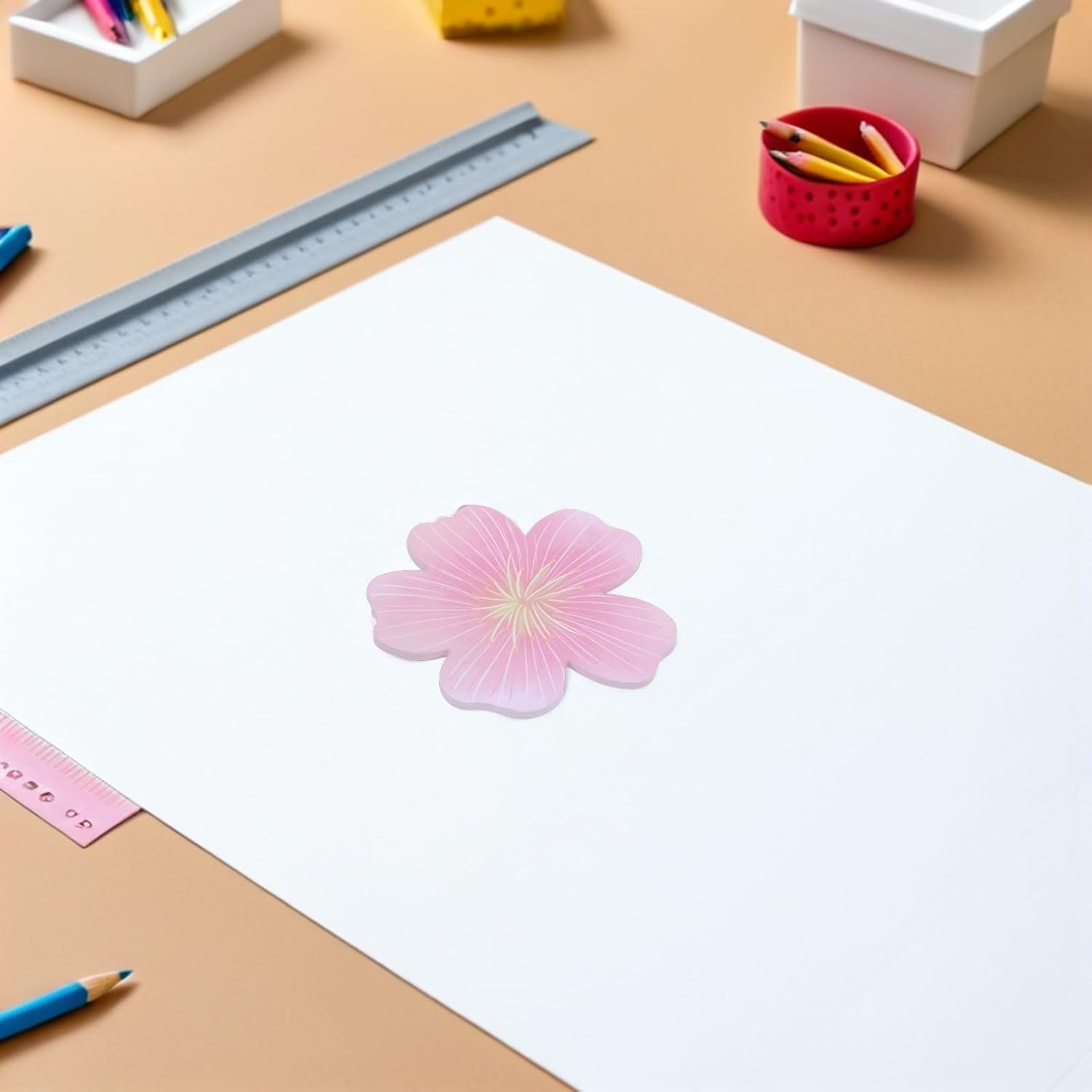 Realistic Cherry Blossom Self Stick Notes 10pcs Pink Paper Pads image 4