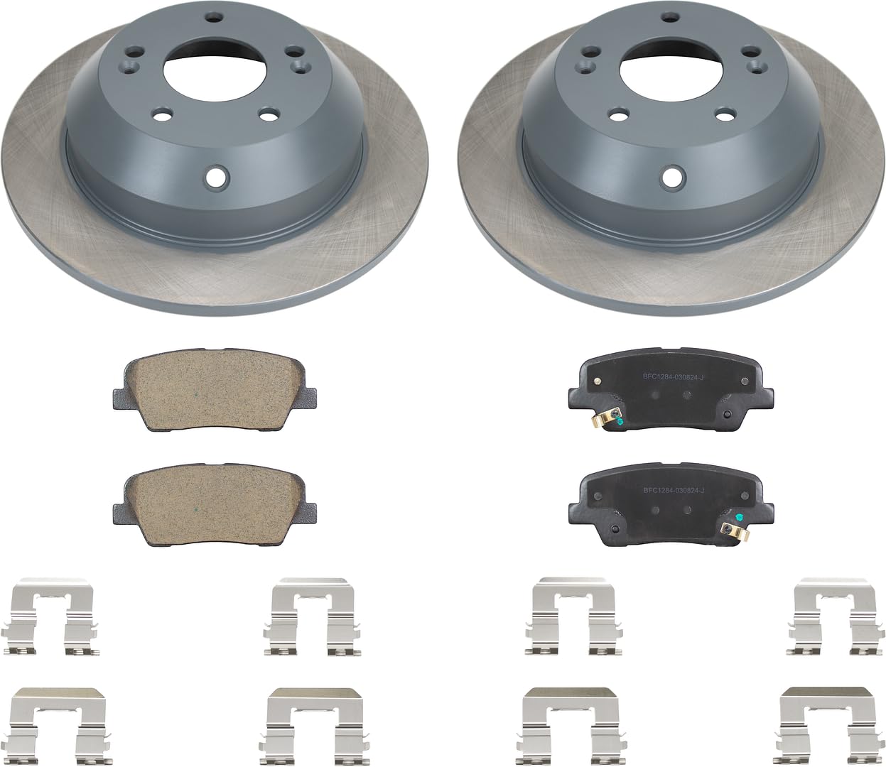 MOTEX Rear Disc Brake Kit with Ceramic Pads for 2010-2016 Hyundai Santa Fe, 2013-2019 Hyundai Santa Fe XL, 2013-2016 Hyundai Santa Fe Sport, 2011-2015 Kia Sorento (with 302mm Rotor) - 2