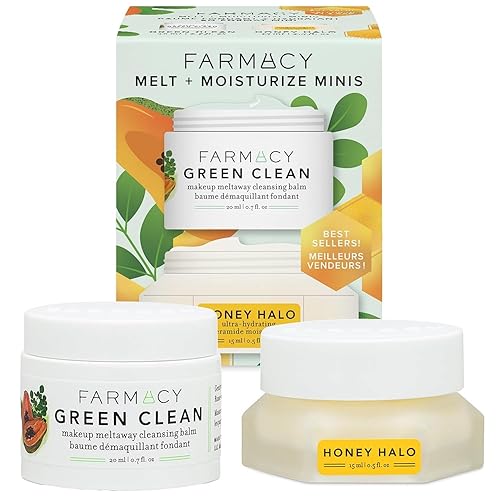 Miniatura 1 de Farmacy Melt + Moisturize Minis Duo  Green Clean Bálsamo limpiador de maquillaje y miel Halo Ceramida hidratante facial  La rutina perfecta para