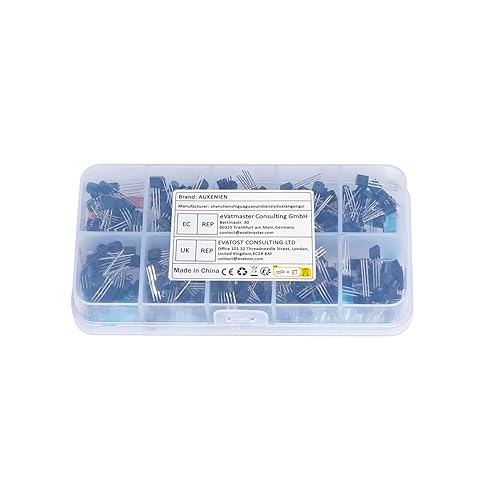 Miniatura 6 de AUKENIEN Kit surtido de transistores BJT, 10 valores, 250 transistores generales de potencia NPN PNP 2N2222 2N2907 2N3904 2N3906 A1015 BC327 BC337