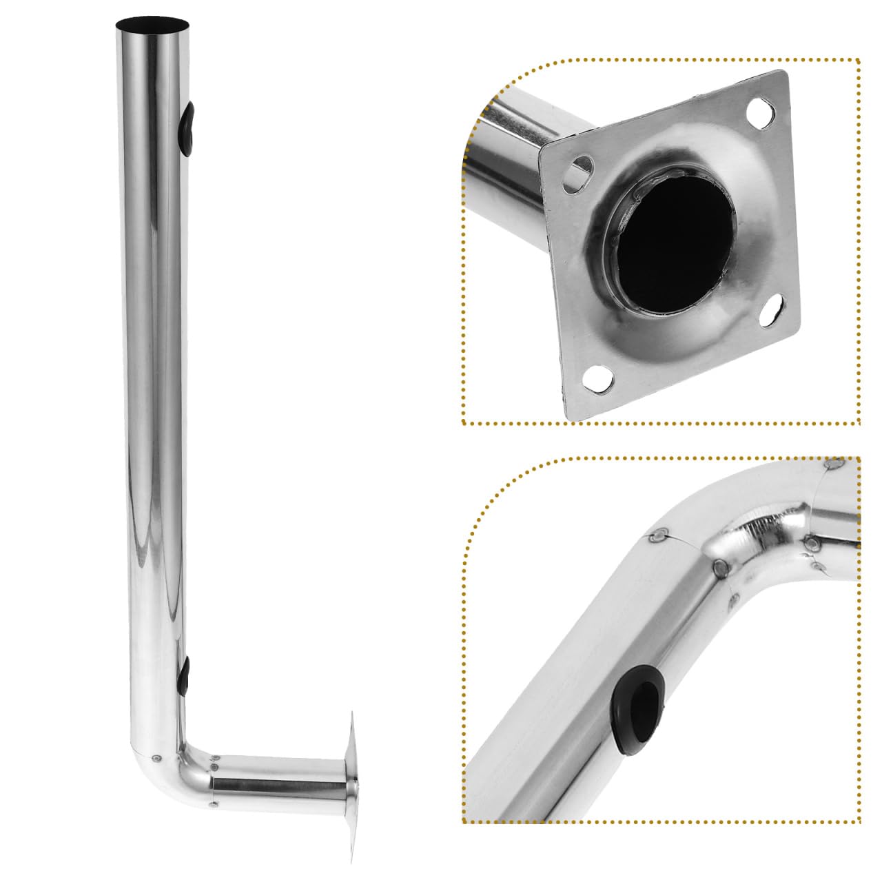 Hemobllo Soporte De Montaje De Poste De Acero Inoxidable para Antena Exterior Soporte De Puente Inalámbrico para Cámaras De Seguridad Instalación Estable En Exteriores 21.3 Pulgadas