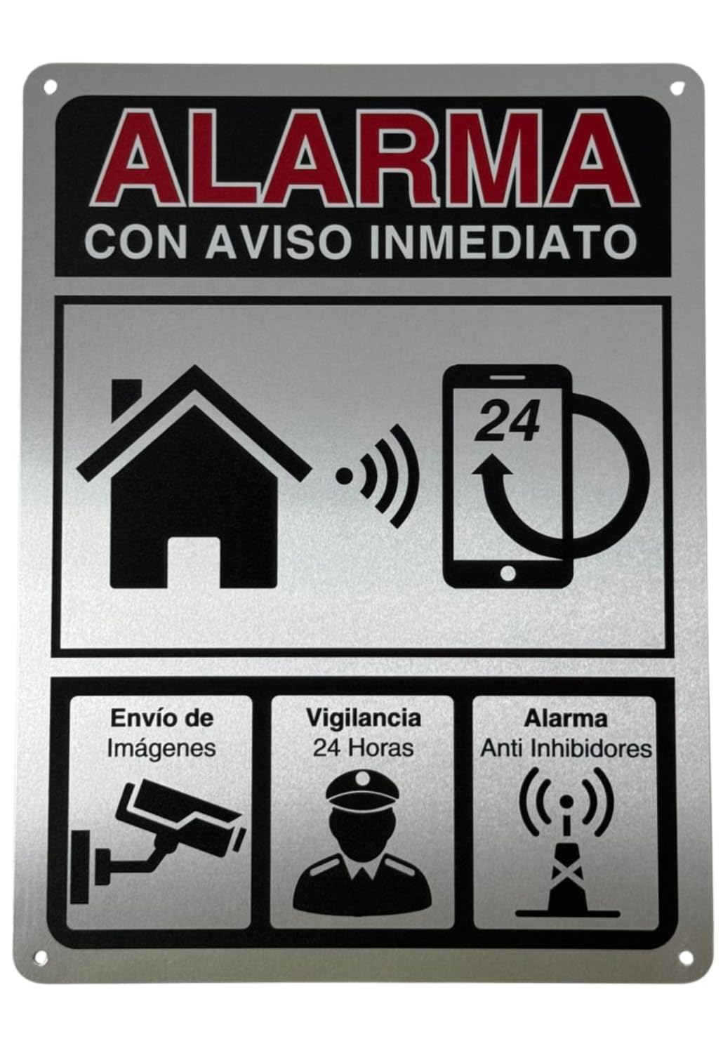 Cartel Videovigilancia - 21x28 cm - Aluminio - Grosor 0.8 mm - Señal Zona Videovigilada - Impresión UV - Señal de Videovigilancia - Zona Video Vigilada - Alarma (Cartel Videovigilancia 21x28)