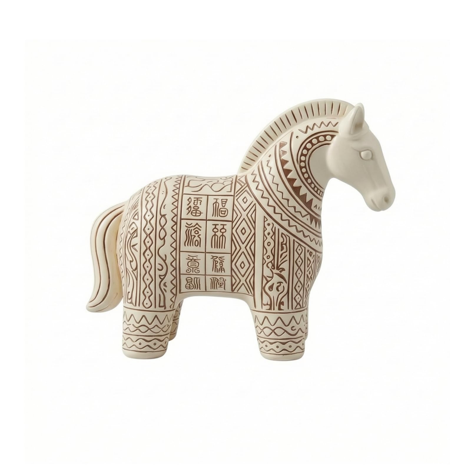 1 Pezzo Statua Cavallo Figurina Cavallo Scultura Cavallo Ornamento Cavallo in Resina Folk Tradizionale E Linee Eleganti Adatto per Vetrina D Arredo