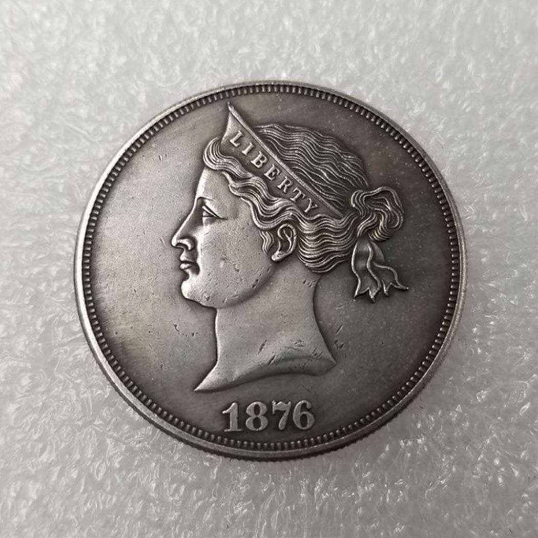 US Gedenkmünze Replik – 1876 Nickel & Morgan Dollar, Versilbertes Messing, Sammlerstück