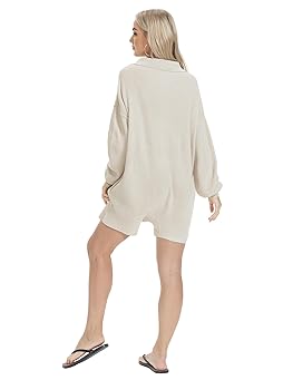 ATHMILE Womens V Neck Picnic Sweater Romper One Piece